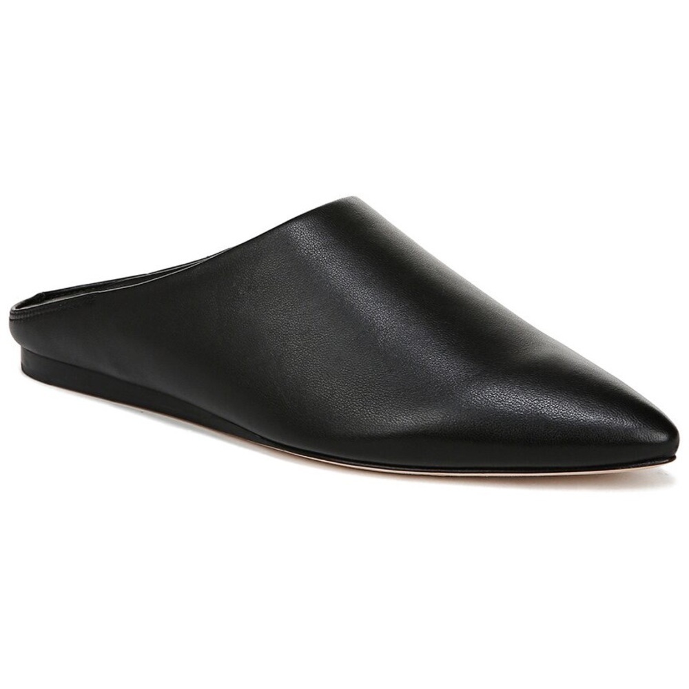 CAY SLIP ON-B LEATHER MULE IN BLACK by Vince NWOB